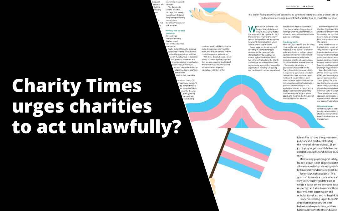 Charity Times urges charities to act unlawfully?